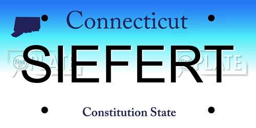 SIEFERT Connecticut License Plate