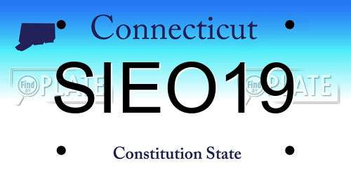 SIEO19 Connecticut License Plate
