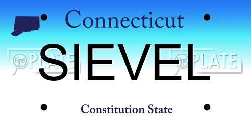 SIEVEL Connecticut License Plate