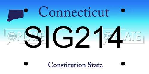 SIG214 Connecticut License Plate