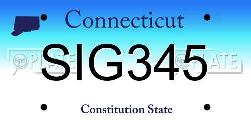 SIG345 Connecticut License Plate