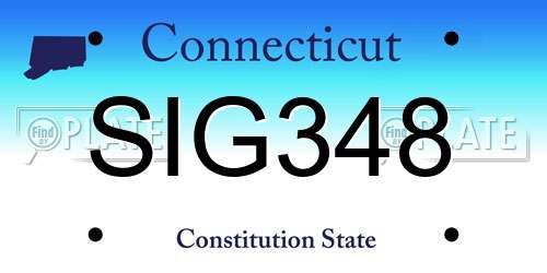SIG348 Connecticut License Plate