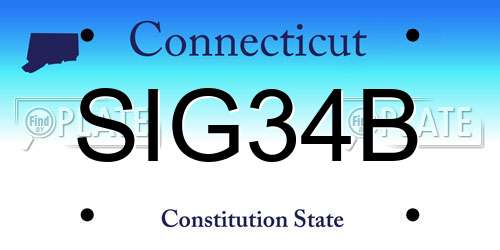 SIG34B Connecticut License Plate