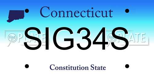 SIG34S Connecticut License Plate