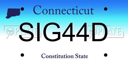 SIG44D Connecticut License Plate