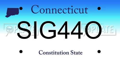 SIG44O Connecticut License Plate