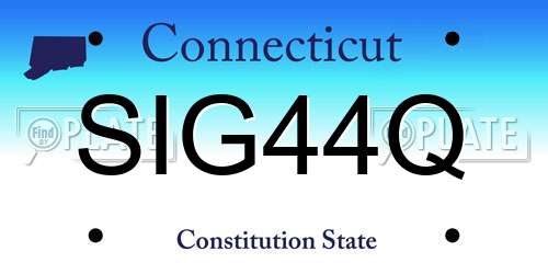 SIG44Q Connecticut License Plate