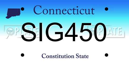 SIG450 Connecticut License Plate