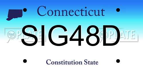 SIG48D Connecticut License Plate