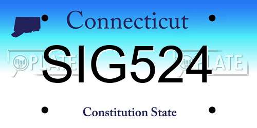 SIG524 Connecticut License Plate