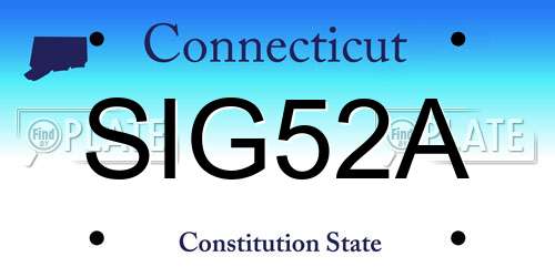 SIG52A Connecticut License Plate