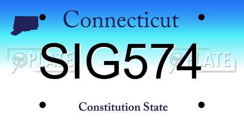 SIG574 Connecticut License Plate
