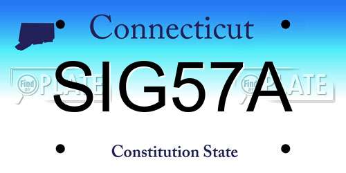 SIG57A Connecticut License Plate