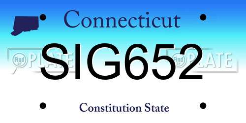 SIG652 Connecticut License Plate