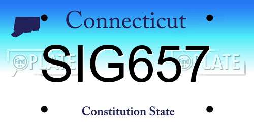 SIG657 Connecticut License Plate