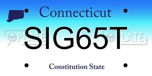 SIG65T Connecticut License Plate