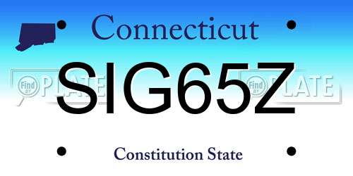 SIG65Z Connecticut License Plate