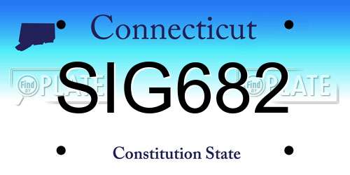 SIG682 Connecticut License Plate