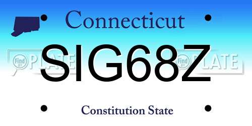 SIG68Z Connecticut License Plate