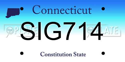 SIG714 Connecticut License Plate