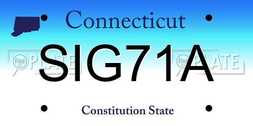 SIG71A Connecticut License Plate