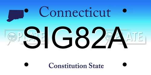 SIG82A Connecticut License Plate