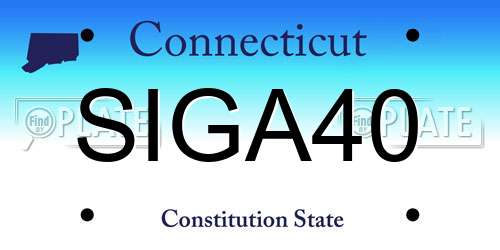 SIGA40 Connecticut License Plate