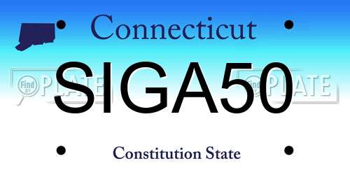 SIGA50 Connecticut License Plate