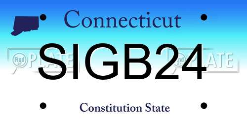 SIGB24 Connecticut License Plate