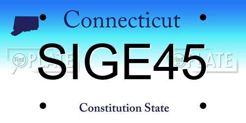 SIGE45 Connecticut License Plate