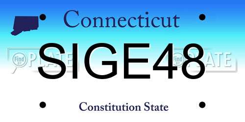 SIGE48 Connecticut License Plate