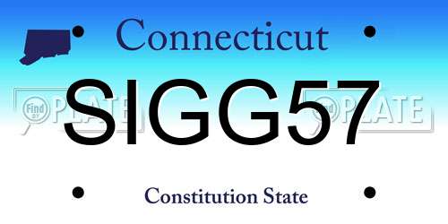 SIGG57 Connecticut License Plate