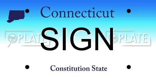 SIGN Connecticut License Plate