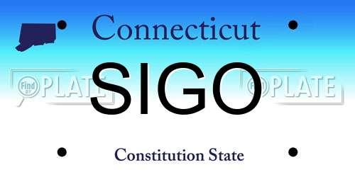 SIGO Connecticut License Plate