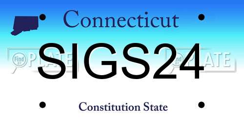 SIGS24 Connecticut License Plate
