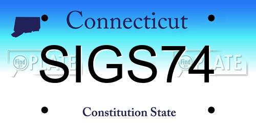 SIGS74 Connecticut License Plate