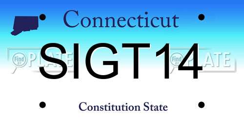 SIGT14 Connecticut License Plate