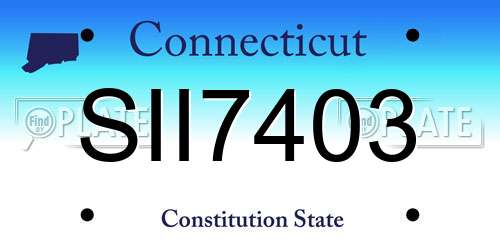SII7403 Connecticut License Plate