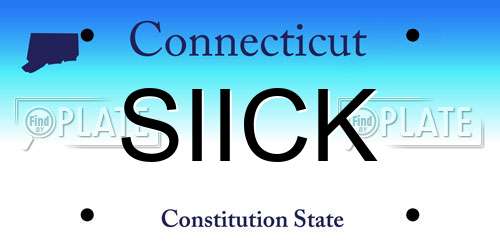SIICK Connecticut License Plate