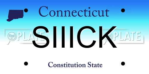 SIIICK Connecticut License Plate