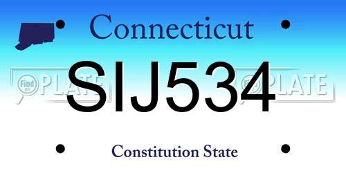 SIJ534 Connecticut License Plate