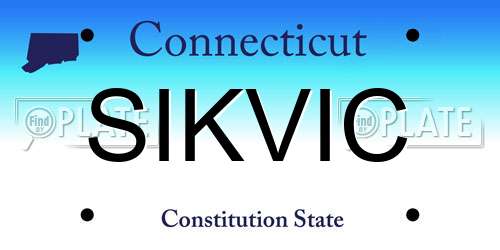 SIKVIC Connecticut License Plate