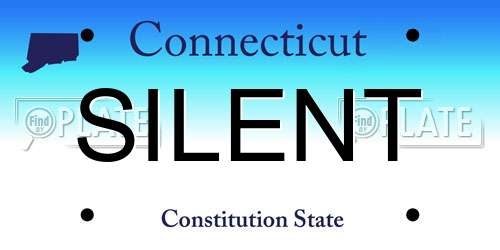 SILENT Connecticut License Plate