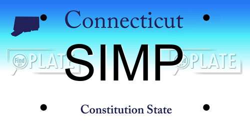 SIMP Connecticut License Plate