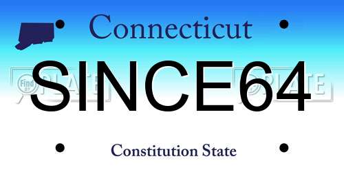 SINCE64 Connecticut License Plate