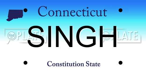 SINGH Connecticut License Plate