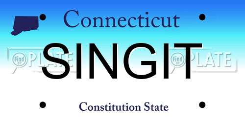SINGIT Connecticut License Plate