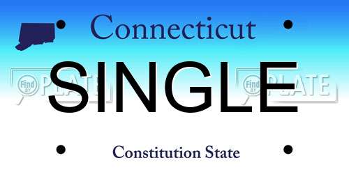 SINGLE Connecticut License Plate