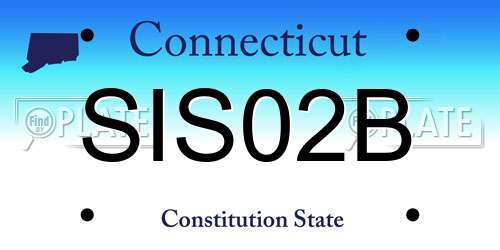SIS02B Connecticut License Plate