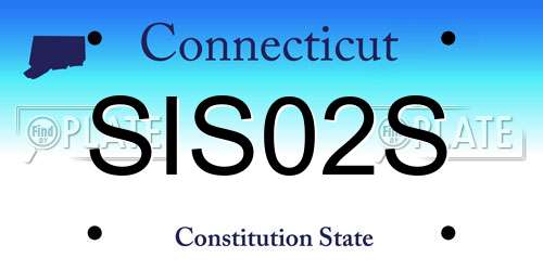SIS02S Connecticut License Plate